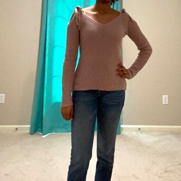 Blush Cold Shoulder Sweater - Picture 5 of 5
